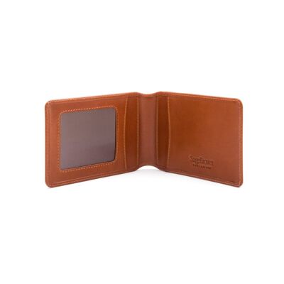 Leather Travel Card Wallet - Havana Tan - Havana tan - Helvetica/gold