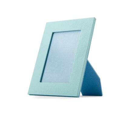 Luxury Leather 8x6 Inch Photo Frame - Baby Blue - Baby blue