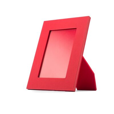 Luxury Leather 8x6 Inch Photo Frame - Red - Red