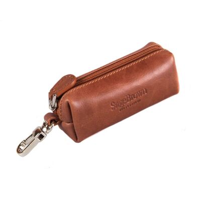 Rectangular Leather Key Case - Tan - Tan