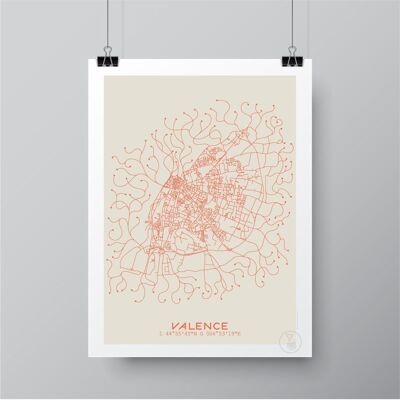 Mapa Valence Beige