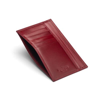 Slim Flat Leather Pocket Jotter Card Wallet - Red - Red - Helvetica/ blind