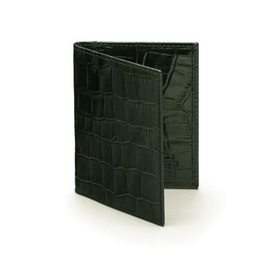 Slim Leather Credit Card Case With RFID Protection - Black Croc - Black croc