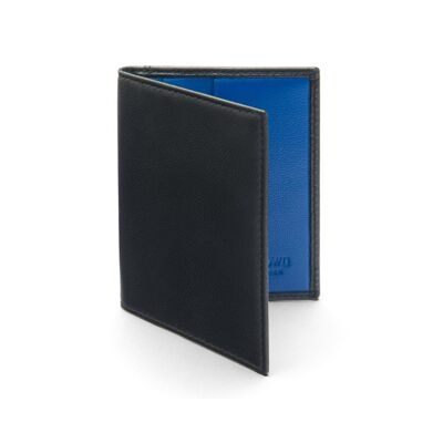 Slim Soft Leather Credit Card Case With RFID Protection - Black With Cobalt - Black with cobalt