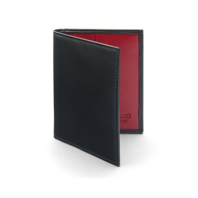 Slim Soft Leather Credit Card Case With RFID Protection - Black With Red - Black with red
