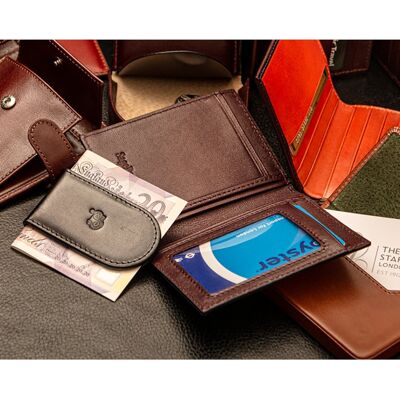 Soft Leather Credit Card Case, RFID Protection - Burgundy - Burgundy