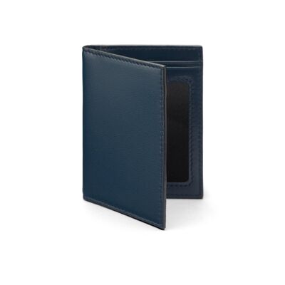 Soft Leather Credit Card Case, RFID Protection - Navy - Navy
