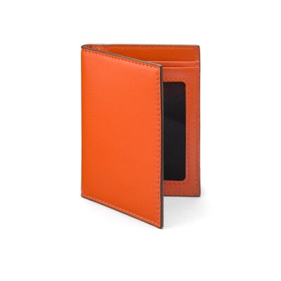 Soft Leather Credit Card Case, RFID Protection - Orange - Orange