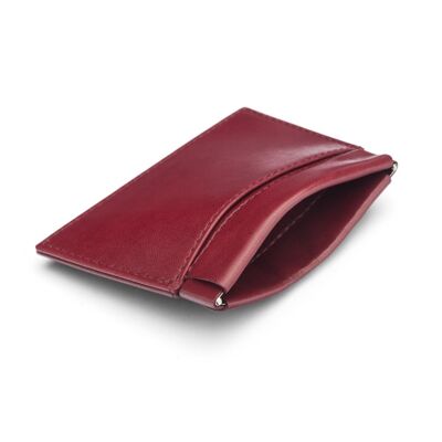 Traditional Leather Squeeze Spring Coin Purse - Burgundy - Burgundy - Helvetica/silver