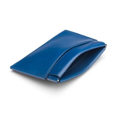 Traditional Leather Squeeze Spring Coin Purse - Cobalt - Cobalt - Helvetica/silver