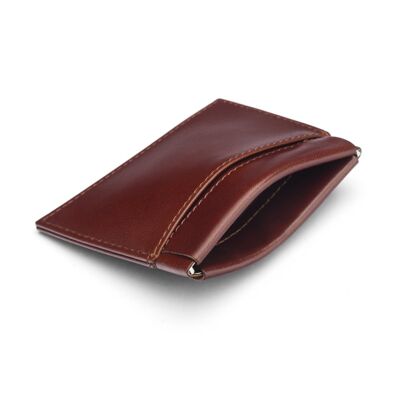 Traditional Leather Squeeze Spring Coin Purse - Dark Tan - Dark tan - Helvetica/ blind
