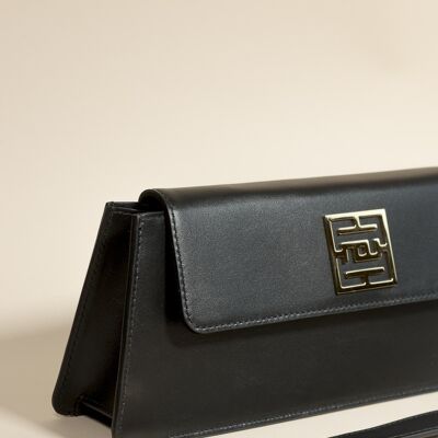 Kenza black mat leather