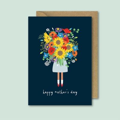 Mothers Day Flower Card ,