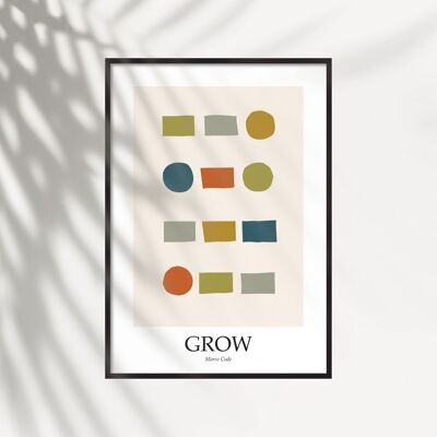 Grow - Impresión simplista - Código Morse - Restablecer, 210 x 297 mL