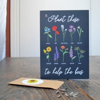 Plantez-les pour aider les abeilles - carte avec graines - carte de printemps - lot de 5 avec graines (£12.00) , 3