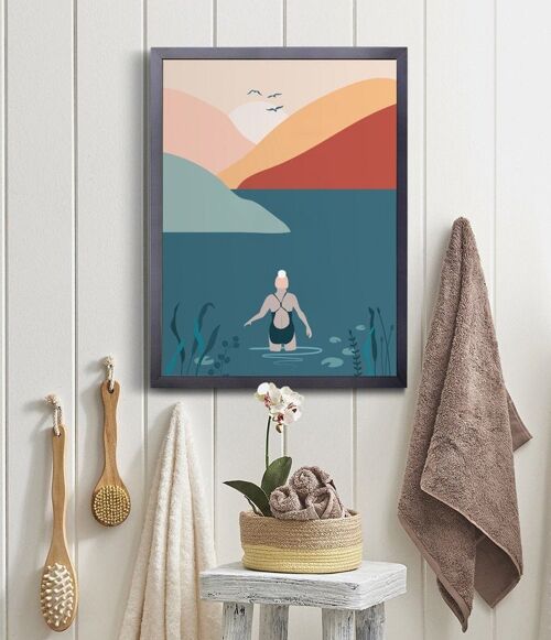 Wild Swim Sunrise Print , A3 print