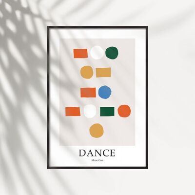 Dance - Simplistic Print - Morse Code - Dance , 297 x 420 mL