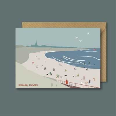 Longsands, Tynemouth Card. Winter walks - 1 Single Card