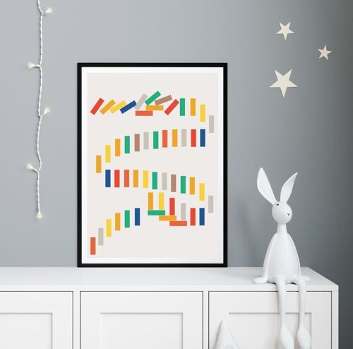 Childrens Abstract Dominos Print , A4 print