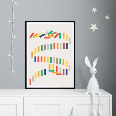 Impresión abstracta de dominó para niños, impresión A4