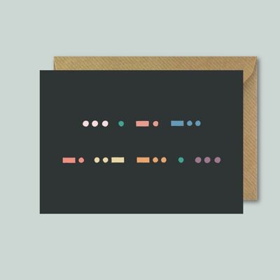 Senden Sie Akte, Morsecode, Valentinskarte – 1 einzelne Karte