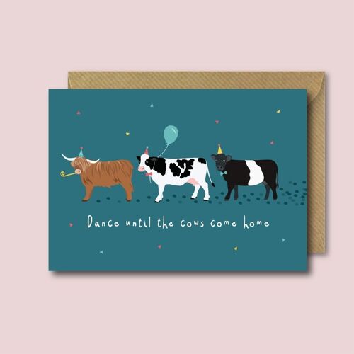 Cow Birthday Card - 1 Single Card