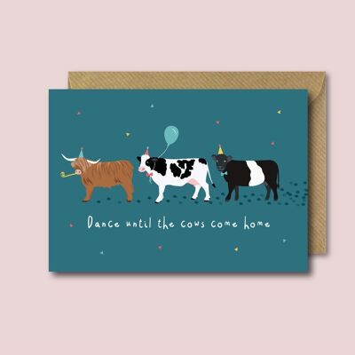 Cow Birthday Card - 1 Single Card