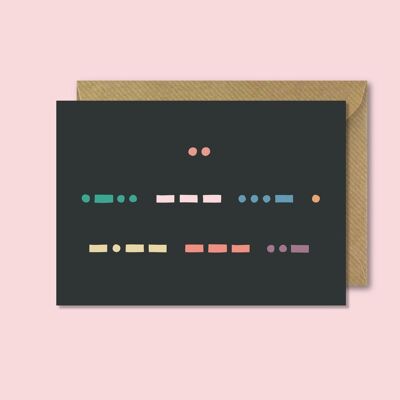 Valentinstag, ich liebe dich, Morsecode-Karte - 1 einzelne Karte