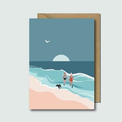 Nuoto selvaggio al tramonto - Carta - 1 carta singola