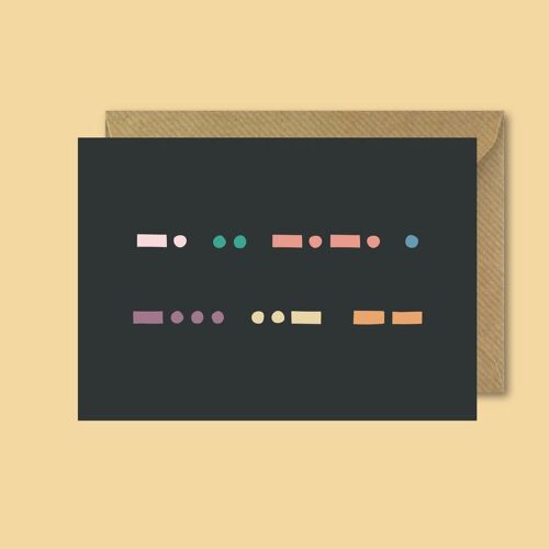 Nice Bum, Morse Code, Valentines, Card - 1 Single Card