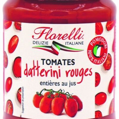 FLORELLI TOMATES DATTERINI ROUGES ENTIERES AU JUS 350G