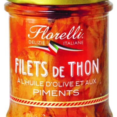 FLORELLI FILETS DE THON À L'HUILE D'OLIVE PIMENTÉE 200G