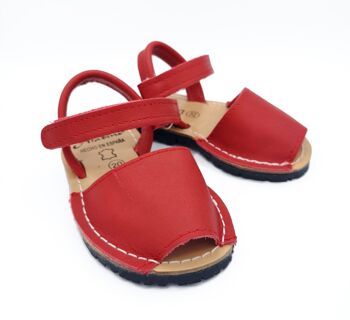 Avarcas minorquines en cuir Rouge 1