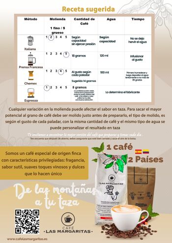 Grains de café torréfiés naturellement provenant d'une ferme colombienne, 100 % Arabica +83 points SCA 7