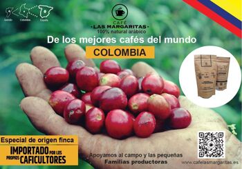 kilo de grains de café torréfiés naturels de Colombie, 100% Arabica origine ferme +83pts spécialité SCA 3