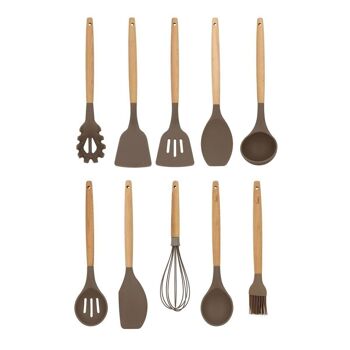 Set 10 ustensiles eliott
silicone manche en bois 1