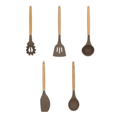 Set of 5 eliott utensils
silicone wooden handle