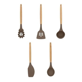 Set 5 ustensiles eliott
silicone manche en bois 1