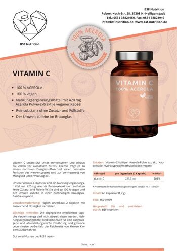 Vitamine C 100% Acérola 60 gélules 3