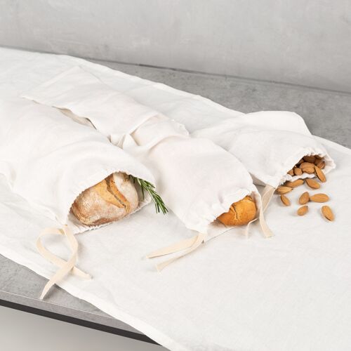 Natural hemp bread bag | off white