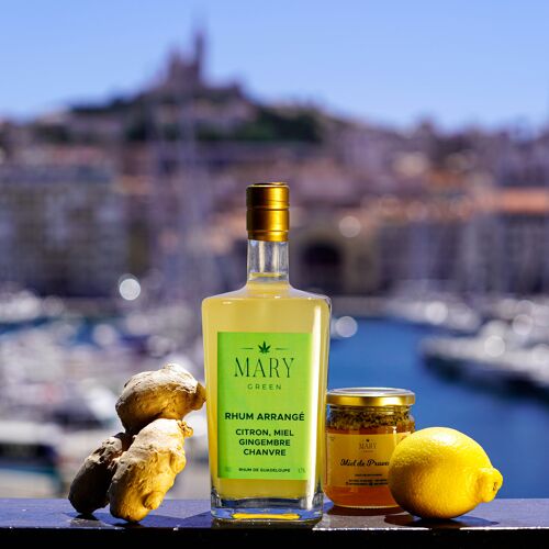 Rhum Arrangé au Gigembre, Citron, Miel de Provence AOP, Vanille et Chanvre