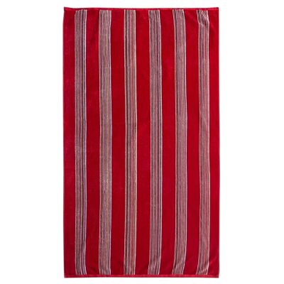 Milonga Red Jacquard Velvet Terry Beach Towel - L