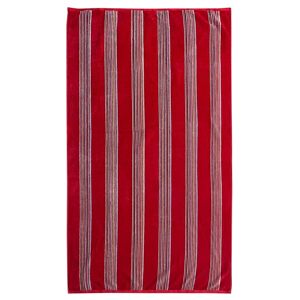 Serviette de plage éponge Velours Jacquard Milonga Rouge - L