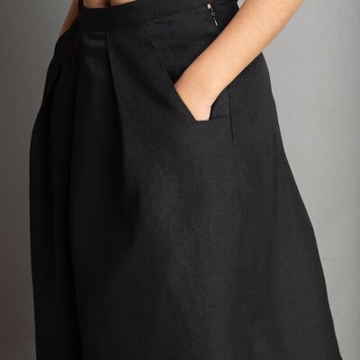 Pantalon hakama HAÏRO noir en lin