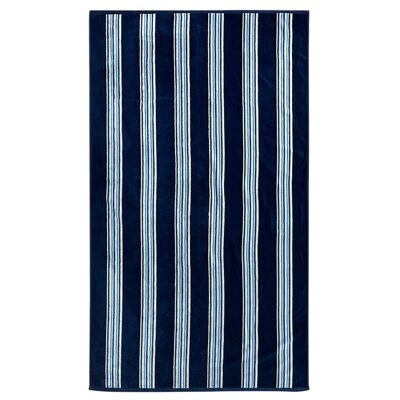 Milonga Jacquard Velvet Terry Beach Towel Navy blue - L
