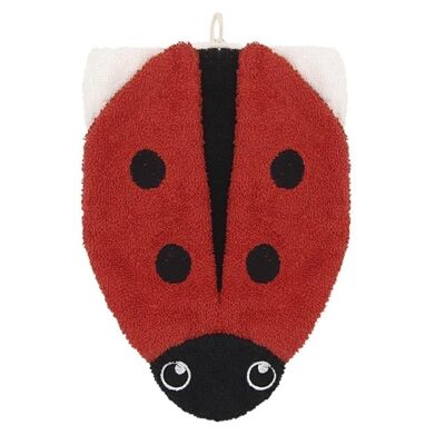 ORGANIC washcloth ladybug - large