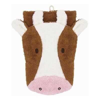 ORGANIC washcloth cow - large