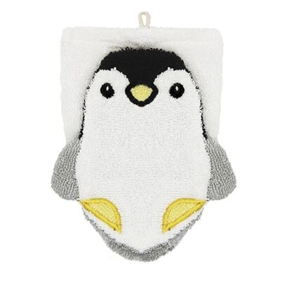 ORGANIC washcloth penguin - small