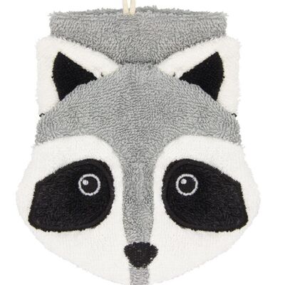 ORGANIC washcloth raccoon - small