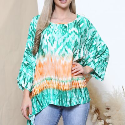 Green colourful print loose fit top